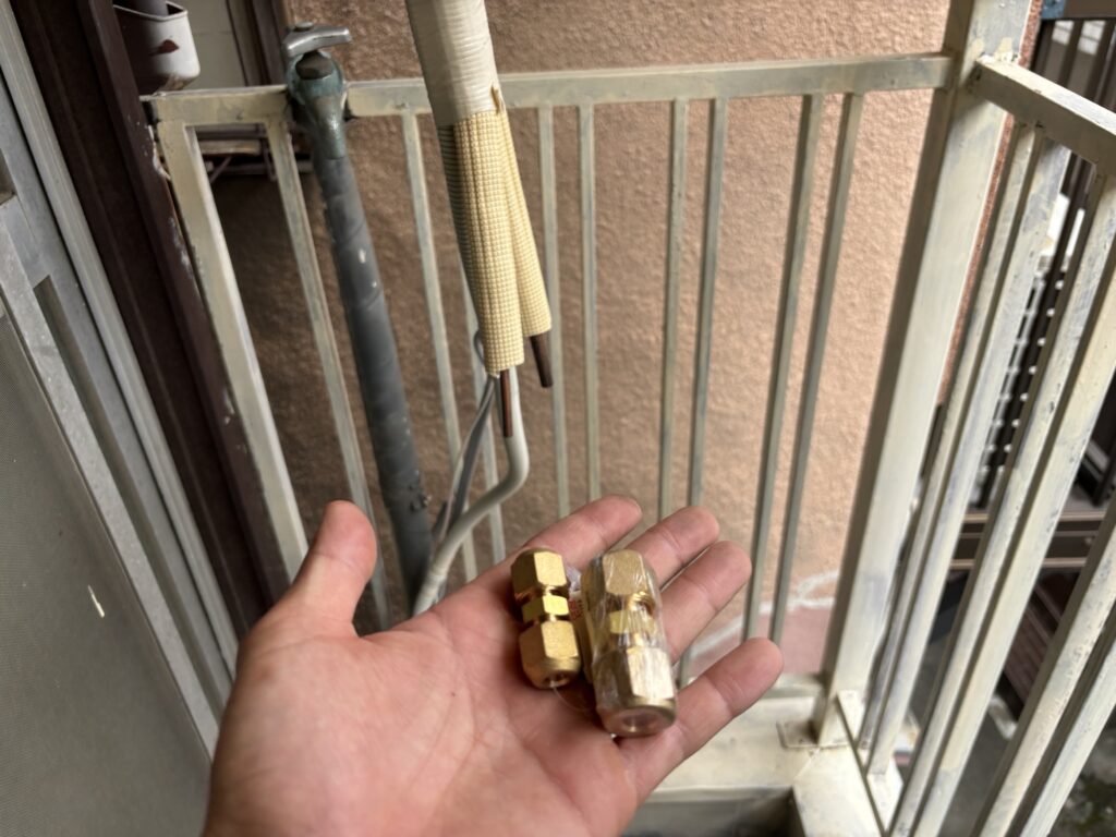 Air conditioner installation parts from a hardware store