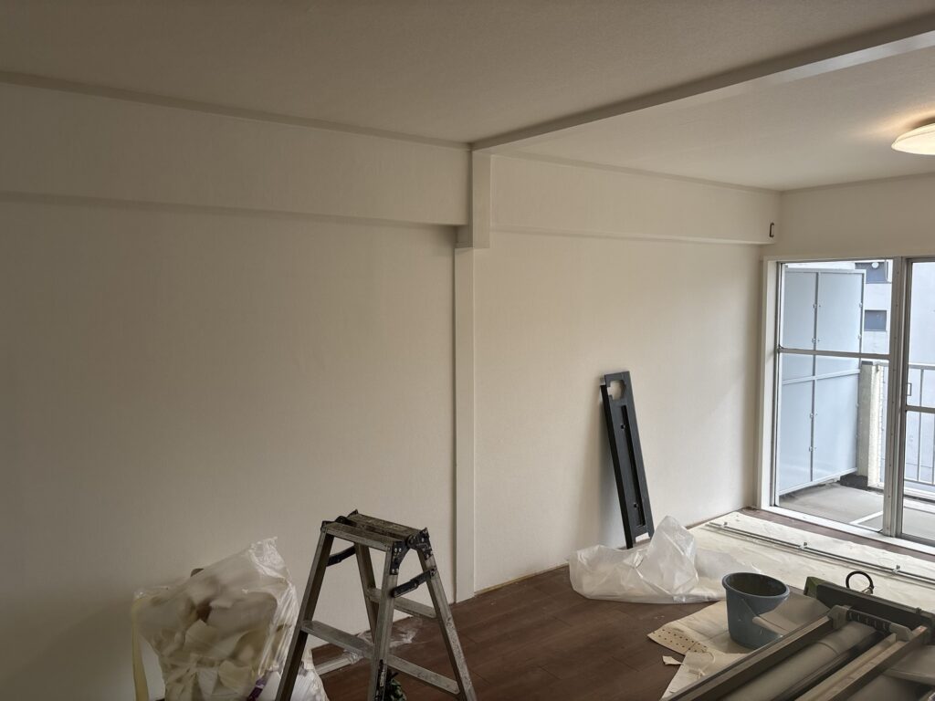 Wall after wallpaper installation