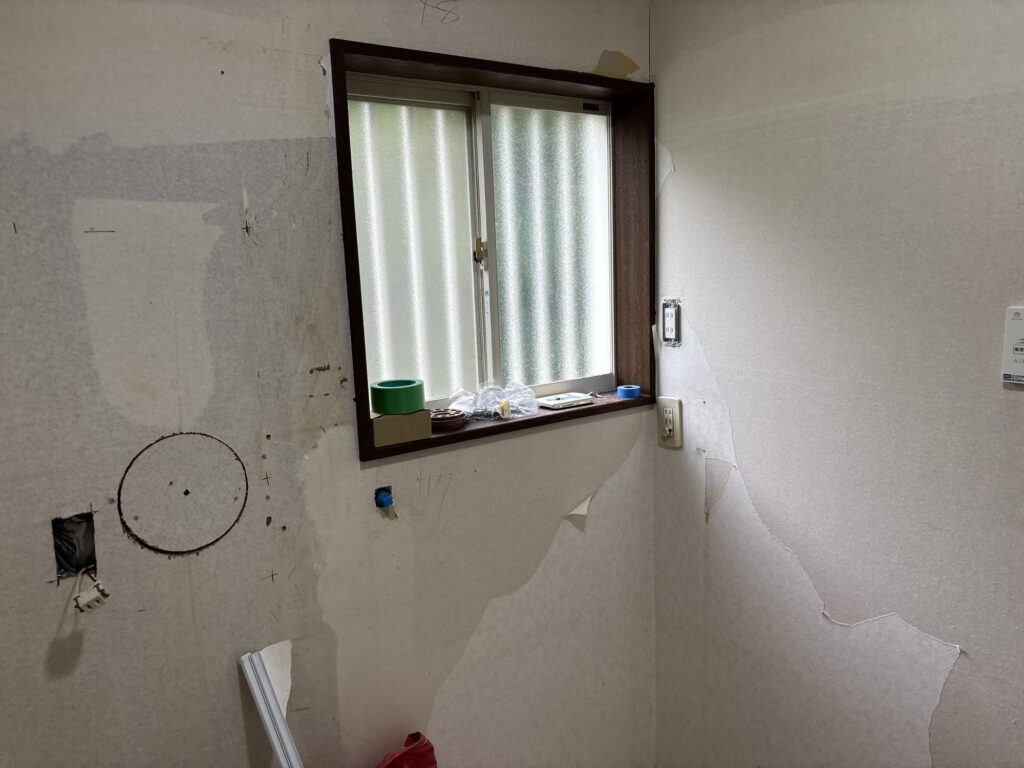 Washroom condition at the beginning of the renovation project.